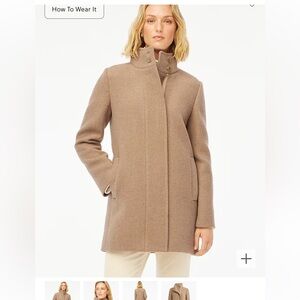 Petite button-neck city coat